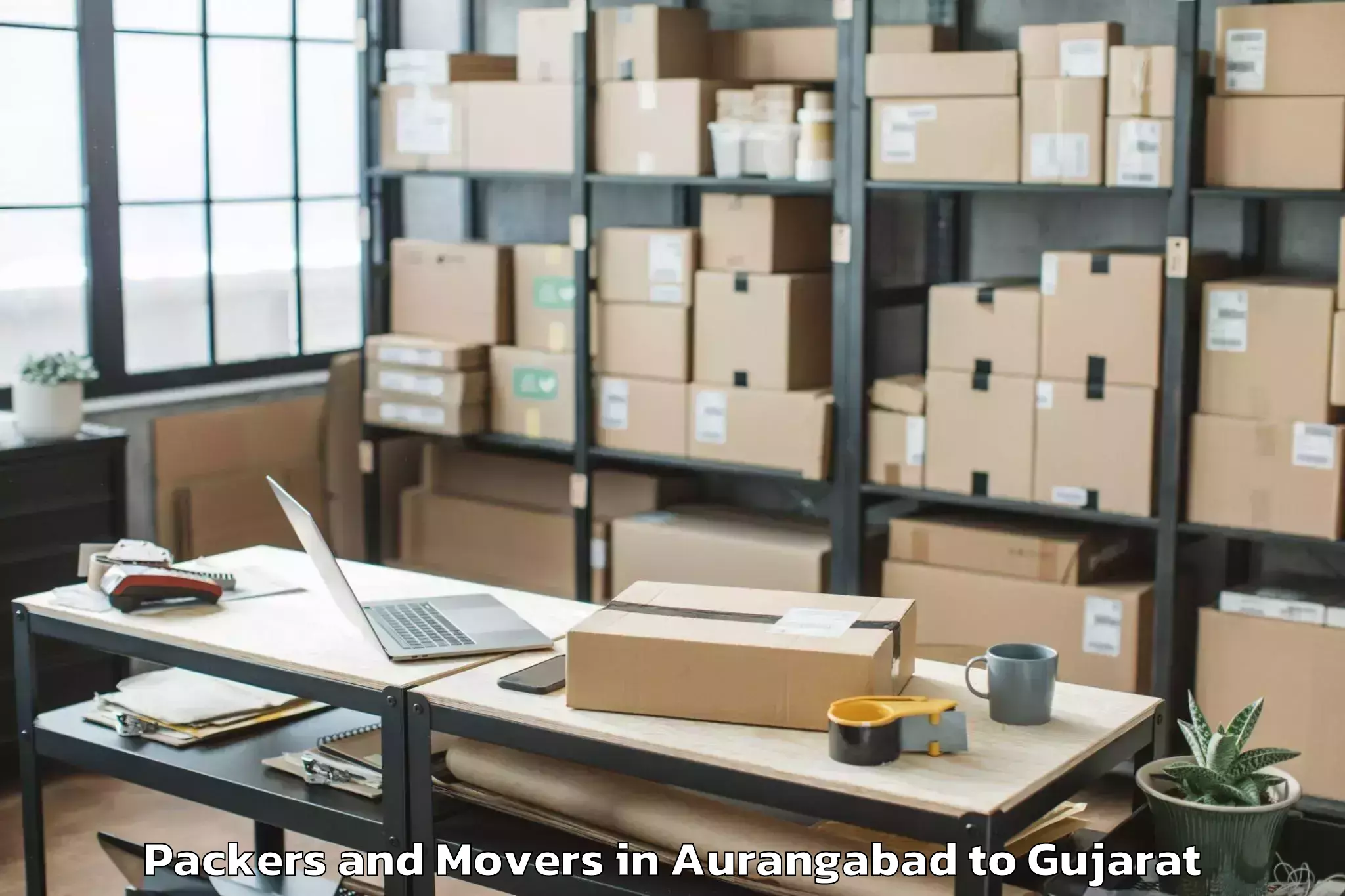 Book Aurangabad to Khambhaliya Packers And Movers